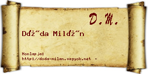 Dóda Milán névjegykártya